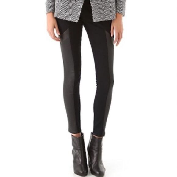 rag & bone The Grand Prix Motocross Leather Blue Black Jeans Size 25 NWOT - Picture 11 of 13